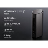 NETGEAR Nighthawk RS150 wireless router Gigabit Ethernet Dual-band (2.4 GHz / 5 GHz) Black (RS150100NAS) — view 2